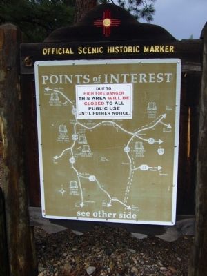 <i>back of</i> Cimarron Canyon State Park Marker. Click for full size. <i>back of</i> Cimarron Canyon State Park Marker image. Click for full size.