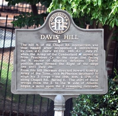 Davis' Hill Marker image. Click for full size.