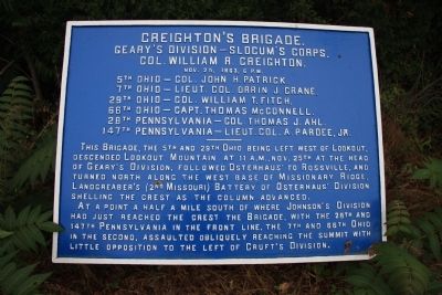 Creighton's Brigade Marker. Click for full size. Creighton's Brigade Marker image. Click for full size.
