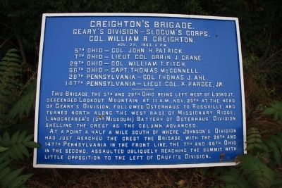 Creighton's Brigade Marker image. Click for full size.