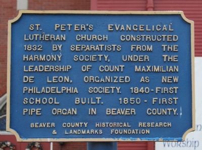 St. Peter's Evangelical Lutheran Church Marker image. Click for full size.