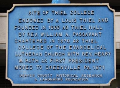 Site of Thiel College Marker image. Click for full size.