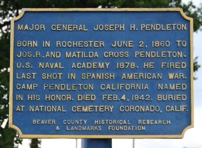 Major General Joseph H. Pendleton Marker image. Click for full size.