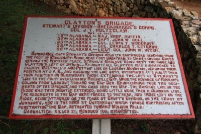 Clayton's Brigade Marker. Click for full size. Clayton's Brigade Marker image. Click for full size.