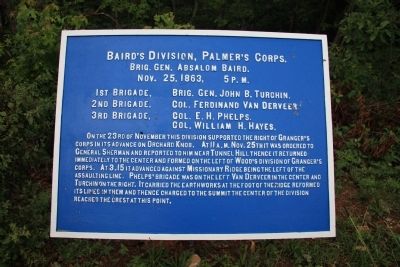 Baird's Division, Palmer's Corps Marker. Click for full size. Baird's Division, Palmer's Corps Marker image. Click for full size.
