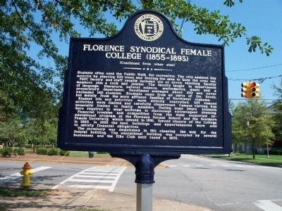 Florence Synodical Female College Marker side 2 image. Click for full size.