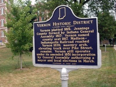 Side 'One' - - Vernon Historic District Marker image. Click for full size.