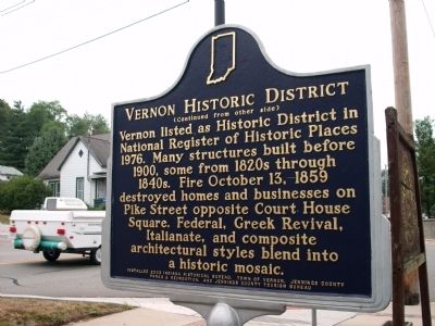 Side 'Two' - - Vernon Historic District Marker image. Click for full size.