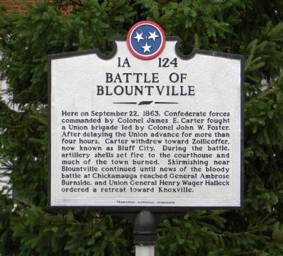 Battle of Blountville Marker. Click for full size. Battle of Blountville Marker image. Click for full size.