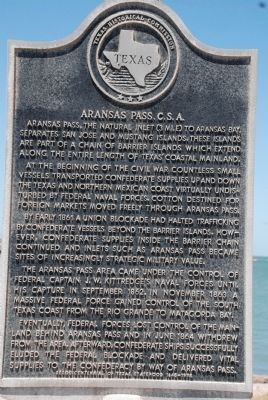 Aransas Pass. C.S.A. Marker image. Click for full size.
