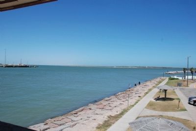 World War II Coastal Defenses at the Aransas Pass Marker - old location image. Click for full size.