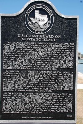 U.S. Coast Guard on Mustang Island Marker image. Click for full size.