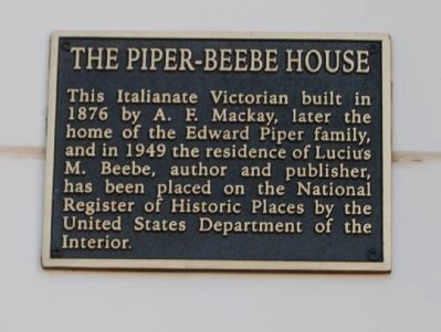 The Piper - Beebe House Marker image. Click for full size.