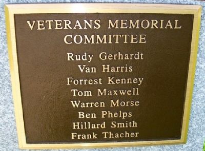 Boonville Veterans Memorial Committee. Click for full size. Boonville Veterans Memorial Committee image. Click for full size.