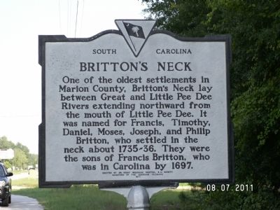 Britton's Neck Marker. Click for full size. Britton's Neck Marker image. Click for full size.