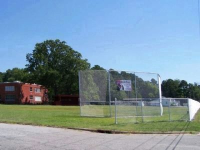 Ball field today at 300 yards west of marker. Click for full size. Ball field today at 300 yards west of marker image. Click for full size.
