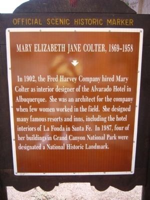 Mary Elizabeth Jane Colter Marker image. Click for full size.