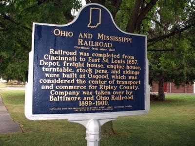Side 'Two' - - Ohio and Mississippi Railroad Marker. Click for full size. Side 'Two' - - Ohio and Mississippi Railroad Marker image. Click for full size.