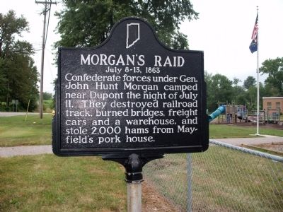 Obverse Side - - Morgan's Raid Marker. Click for full size. Obverse Side - - Morgan's Raid Marker image. Click for full size.