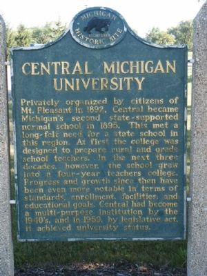 Central Michigan University Marker image. Click for full size.