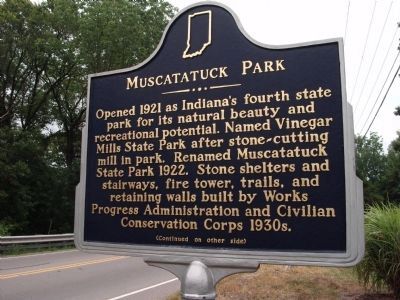Muscatatuck Park Marker (side 1). Click for full size. Muscatatuck Park Marker (side 1) image. Click for full size.