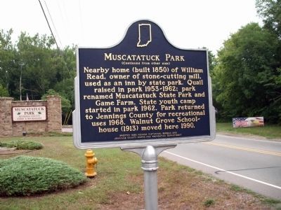 Side 'Two' - - Muscatatuck Park Marker image. Click for full size.