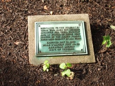 Ohio County Veterans Memorial Marker. Click for full size. Ohio County Veterans Memorial Marker image. Click for full size.