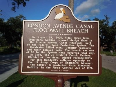 London Avenue Canal Floodwall Breach Marker image. Click for full size.