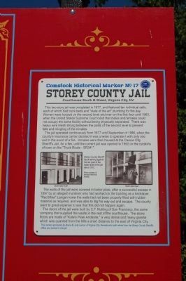 The Storey County Jail Marker image. Click for full size.