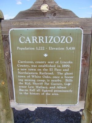 Carrizozo Marker. Click for full size. Carrizozo Marker image. Click for full size.