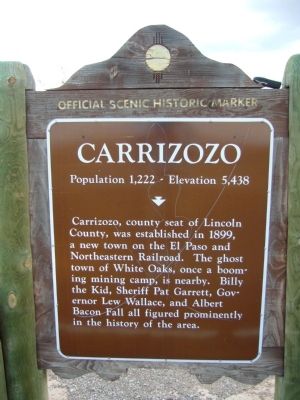 Carrizozo Marker image. Click for full size.