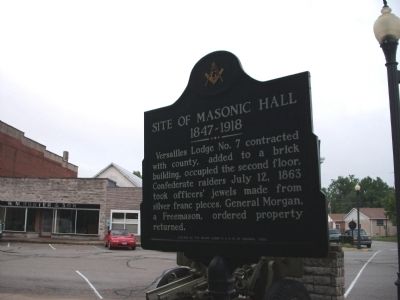 Obverse Side - - Site of Masonic Hall Marker. Click for full size. Obverse Side - - Site of Masonic Hall Marker image. Click for full size.
