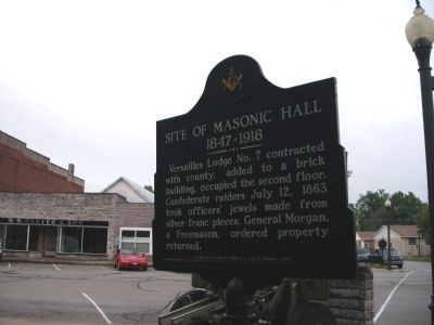 Obverse Side - - Site of Masonic Hall Marker image. Click for full size.