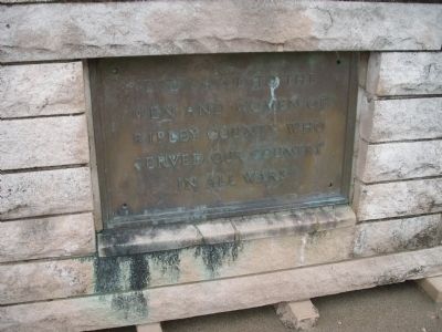 Other View - - Ripley County Veterans Memorial Marker. Click for full size. Other View - - Ripley County Veterans Memorial Marker image. Click for full size.