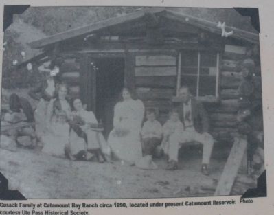 Cusack Family at Catamount Hay Ranch circa 1890, located under present Catamount Reservoir image. Click for full size.