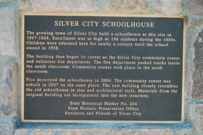 Silver City Schoolhouse Marker image. Click for full size.