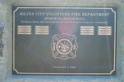 Silver City Volunteer Fire Department Memorial Honor Roll image. Click for full size.