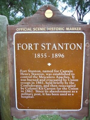 Fort Stanton Marker. Click for full size. Fort Stanton Marker image. Click for full size.