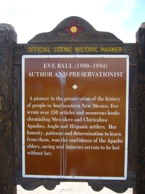 Eve Ball (1890-1984) Marker. Click for full size. Eve Ball (1890-1984) Marker image. Click for full size.