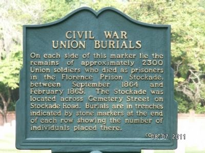 Civil War Union Burials Marker. Click for full size. Civil War Union Burials Marker image. Click for full size.