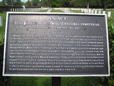 An Act to establish and protect National Cemeteries. image. Click for full size.