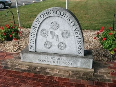Ohio County Veteran's Memorial Marker. Click for full size. Ohio County Veteran's Memorial Marker image. Click for full size.
