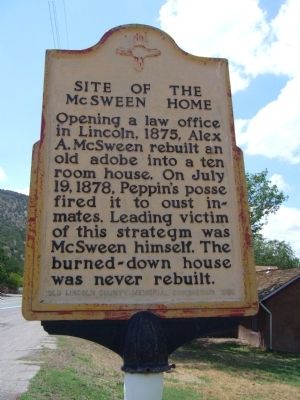 Site of the McSween Home Marker image. Click for full size.
