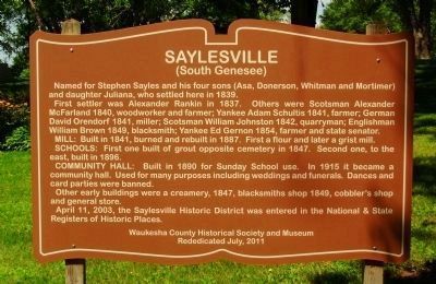 Saylesville Marker image. Click for full size.