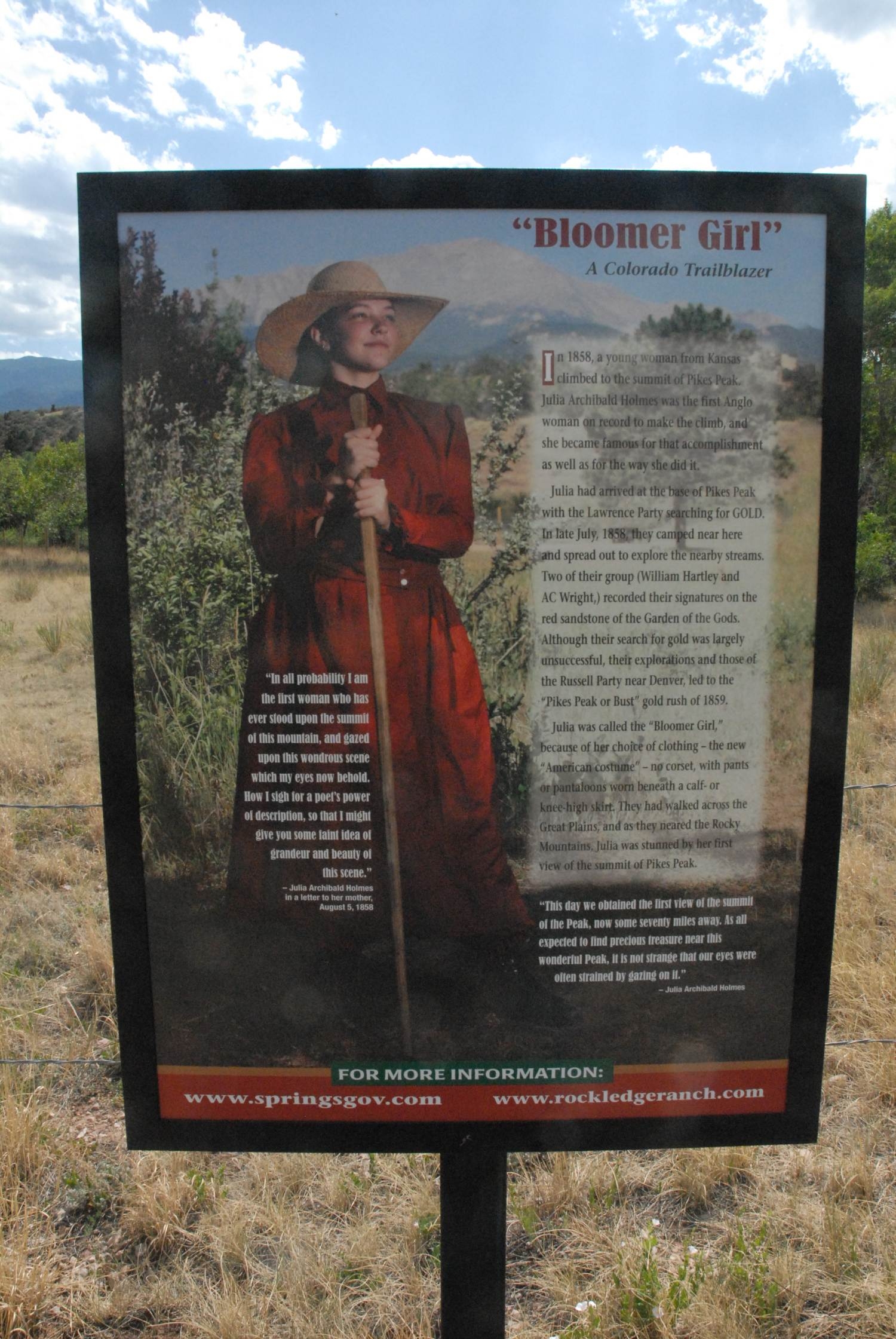 Bloomer Girl; A Colorado Trailblazer Marker