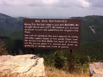 Big Run Watershed Marker. Click for full size. Big Run Watershed Marker image. Click for full size.
