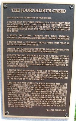 Journalist's Creed Marker image. Click for full size.