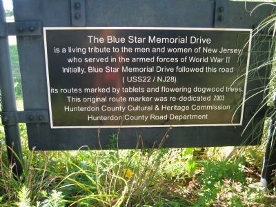 Reverse side of Blue Star Memorial Drive sign image. Click for full size.