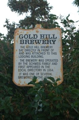 Gold Hill Brewery Marker. Click for full size. Gold Hill Brewery Marker image. Click for full size.