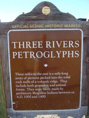 Three Rivers Petroglyphs Marker image. Click for full size.
